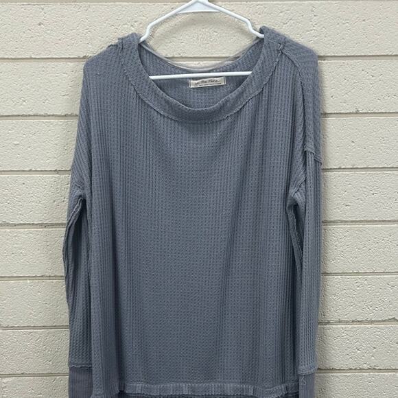 Free People We the Free Gray North Shore Thermal Top size S - Picture 7 of 8